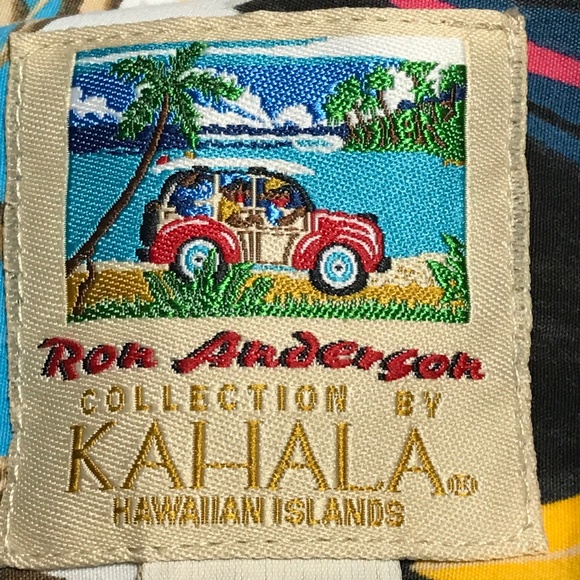 Vtg Kahala Ron Anderson Hawaiian Shirt Men XL Aloha Surf Board Beach Art USA - Picture 2 of 15